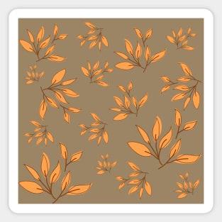 Brown leaves decorative pattern Sticker